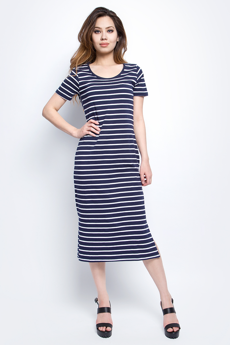 Платье Baon, цвет: темно-синий. B457099_Dark Navy Striped. Размер L (48)B457099_Dark Navy Striped Платье Baon, цвет: темно-синий. B457099_Dark Navy Striped. Размер L (48)B457099_Dark Navy StripedПлатье Baon выполнено из натурального хлопка. Модель с круглым вырезом горловины и короткими рукавами.