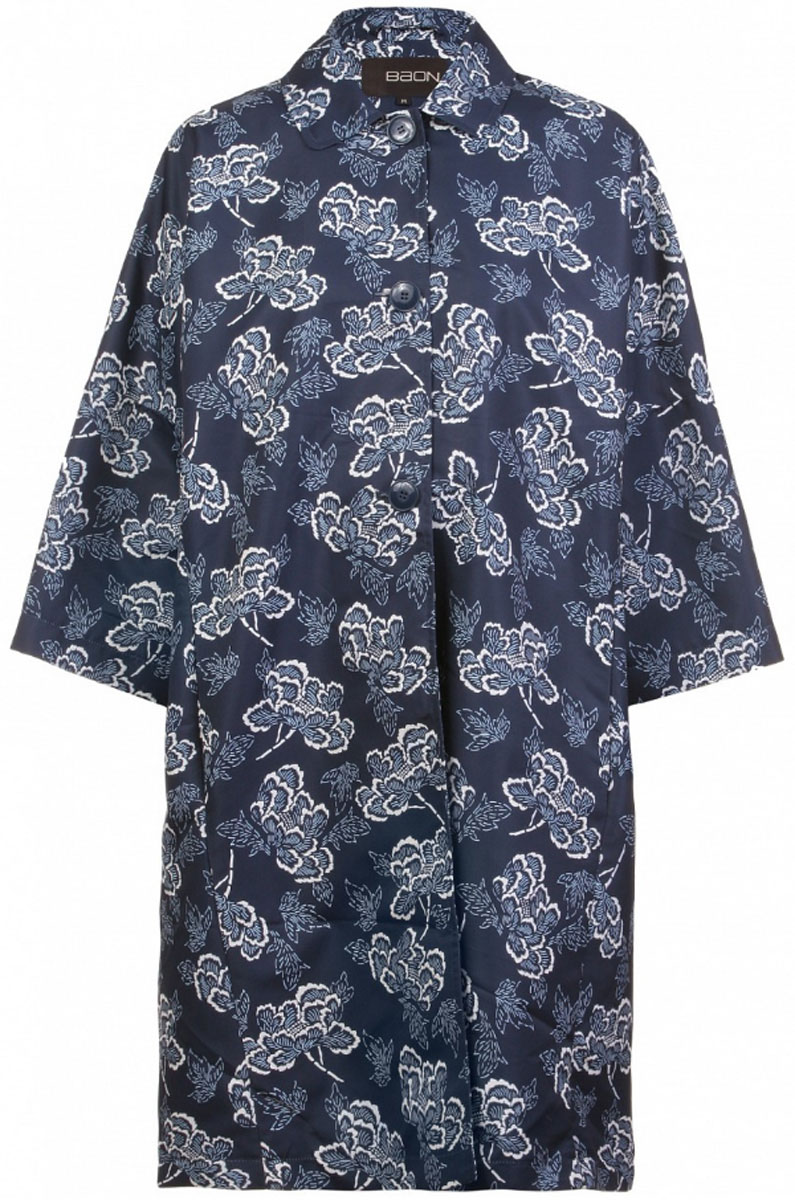 Плащ женский Baon, цвет: синий. B087124_Dark Navy Printed. Размер 56B087124_Dark Navy Printed Плащ женский Baon, цвет: синий. B087124_Dark Navy Printed. Размер 56B087124_Dark Navy PrintedПлащ женский Baon выполнен из полиэстера. Модель с отложным воротником и длинными рукавами по всей длине застегивается на пуговицы.