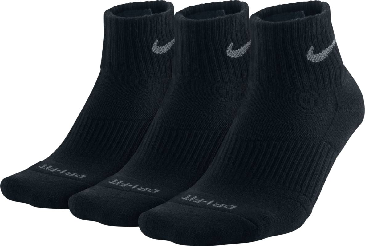 Носки Nike Dri-Fit Cushion Quarter, цвет: черный, 3 пары. SX4835-001. Размер S (33/37)SX4835-001 Носки Nike Dri-Fit Cushion Quarter, цвет: черный, 3 пары. SX4835-001. Размер S (33/37)SX4835-001Носки Dri-Fit Cushion Quarter от Nike, выполненные из отводящего влагу материала с сетчатыми вставками, облегают стопу и обеспечивают воздухопроницаемость и плотную комфортную посадку. Вставка из махрового трикотажа для дополнительной защиты от ударов. В комплект входит 3 пары носков.