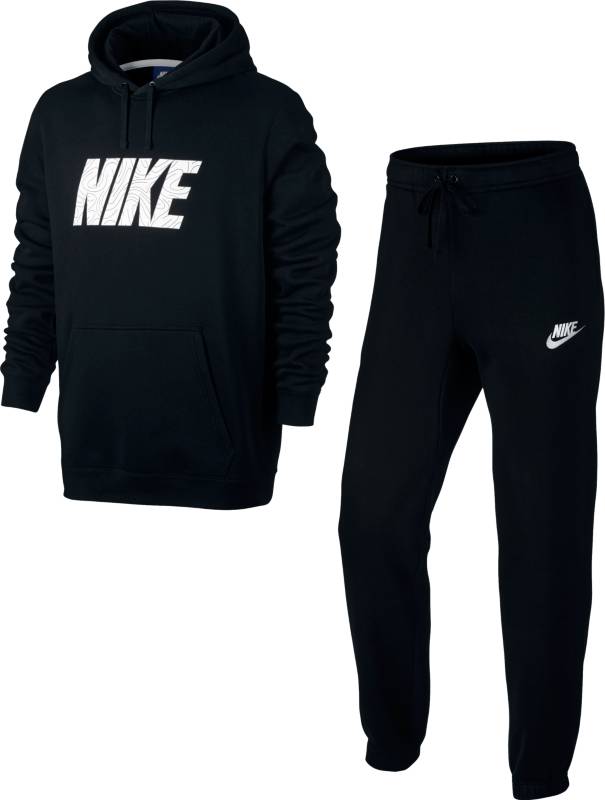 Спортивный костюм мужской Nike Nstrk Suit Flc Gx, цвет: черный. 832228-010. Размер S (44/46)832228-010 Спортивный костюм мужской Nike Nstrk Suit Flc Gx, цвет: черный. 832228-010. Размер S (44/46)832228-010Мужской спортивный костюм Nstrk Suit Flc Gx от Nike, состоящий из толстовки и брюк, станет отличным дополнением к вашему гардеробу. Изготовленный из хлопка с добавлением полиэстера, он легкий, приятный на ощупь, не сковывает движения и хорошо вентилируется. Толстовка с капюшоном и длинными рукавами дополнена спереди карманом-кенгуру.Брюки на поясе имеют широкую эластичную резинку и затягивающийся шнурок. По бокам расположены два кармана. Низ брюк присборен на резинки.