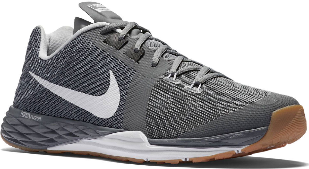 Кроссовки для бега мужские Nike Train Prime Iron Dual Fusion, цвет: серый. 832219-010. Размер 11,5 (46)832219-010 Кроссовки для бега мужские Nike Train Prime Iron Dual Fusion, цвет: серый. 832219-010. Размер 11,5 (46)832219-010Модные мужские кроссовки Train Prime Iron Dual Fusion от Nike выполнены из текстиля. Подкладка из текстиля обеспечивает комфорт. Шнуровка надежно зафиксирует модель на ноге. Технология Dualfusion, используемая в промежуточной подошве, объединяет материал EVA двух разных плотностей, что обеспечивает превосходную амортизацию и поддержу. Стелька из специального материала Phylon для мягкой амортизации, легкости и поддержки. Резиновая подошва с протектором для износостойкости и надежного сцепления с поверхностью.