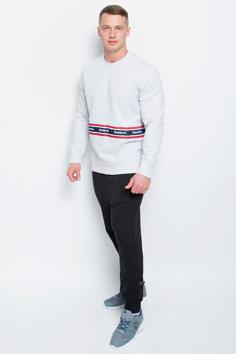 Свитшот мужской Reebok F Taped Crewneck, цвет: серый. BK3804. Размер M (48/50)BK3804 Свитшот мужской Reebok F Taped Crewneck, цвет: серый. BK3804. Размер M (48/50)BK3804Мужской свитшот Reebok Wor F Taped Crewneck, выполненный из натурального хлопка, идеально подойдет для повседневной носки и занятий спортом. Свитшот с круглым вырезом горловины и длинными рукавами оформлен нашивкой с полосами и надписями Reebok. На рукавах предусмотрены широкие манжеты. Низ модели дополнен трикотажной резинкой.