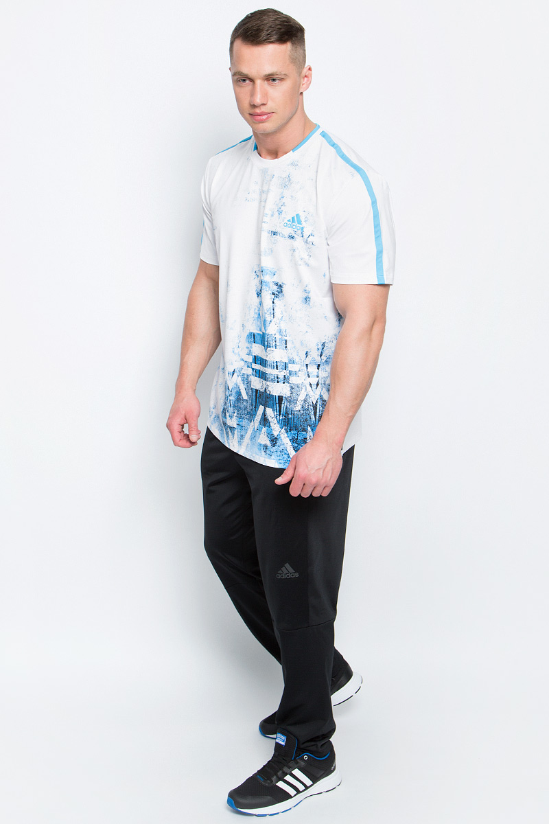 Футболка для тенниса мужская adidas Essex Tr Tee, цвет: белый. B45798. Размер S (44/46)B45798 Футболка для тенниса мужская adidas Essex Tr Tee, цвет: белый. B45798. Размер S (44/46)B45798Футболка Essex Tr Tee от adidas выполнена из полиэфира с добавлением эластана и оформлена оригинальным принтом. У модели круглый вырез горловины и стандартные короткие рукава. Технология climalite отводит пот и оставляет поверхность вашего тела сухой.