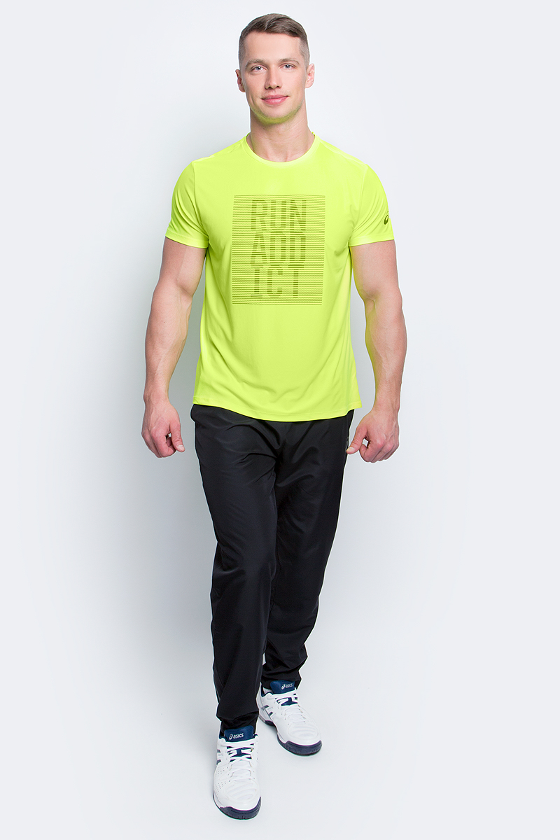 Футболка для бега мужская Asics Graphic SS Top, цвет: неоново-желтый. 134085-0392. Размер XL (52/54)134085-0392 Футболка для бега мужская Asics Graphic SS Top, цвет: неоново-желтый. 134085-0392. Размер XL (52/54)134085-0392Мужская футболка для бега Asics Graphic SS Top, выполненная извысококачественного полиэстера с применениемтехнологии Motion Dry, обладает высокой воздухопроницаемостью, а также превосходноотводит влагу от тела, оставляя кожу сухой даже во время интенсивных тренировок. Такаяфутболка великолепно подойдет как для повседневной носки, так и для спортивных занятий.Комфортные плоские швы исключают риск натирания и раздражения. Модель с короткими рукавами и круглым вырезом горловины - идеальный вариант длясоздания модного спортивного образа. Футболка оригинальной надписью нагруди.