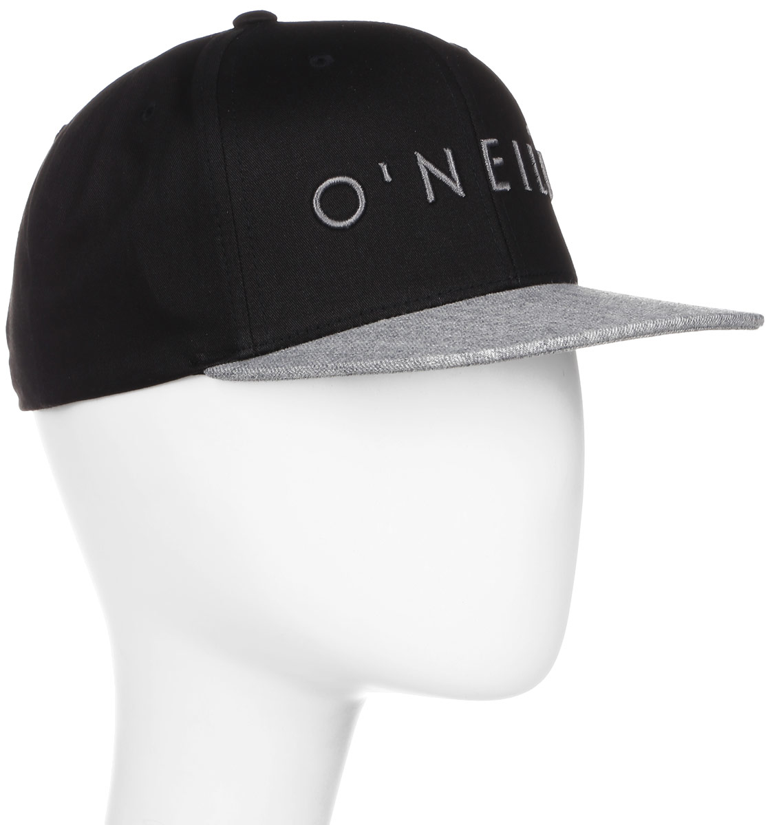 Бейсболка мужская ONeill Bm Yambo Cap, цвет: черный, серый. 7A4112-9010. Размер универсальный7A4112-9010 Бейсболка мужская ONeill Bm Yambo Cap, цвет: черный, серый. 7A4112-9010. Размер универсальный7A4112-9010Бейсболка ONeill станет незаменимым аксессуаром в летний сезон. Модель защитит голову от перегрева, а глаза от яркого света. Бейсболка имеет 6-панельный дизайн и плоский козырек. Верх выполнен из хлопка с добавлением полиэстера, а козырек отделан контрастной тканью из акрила с добавлением шерсти, что смотрится очень эффектно и стильно. Модель спереди дополнена вышивкой с названием бренда. Обхват головы регулируется с помощью пластикового ремешка сзади.