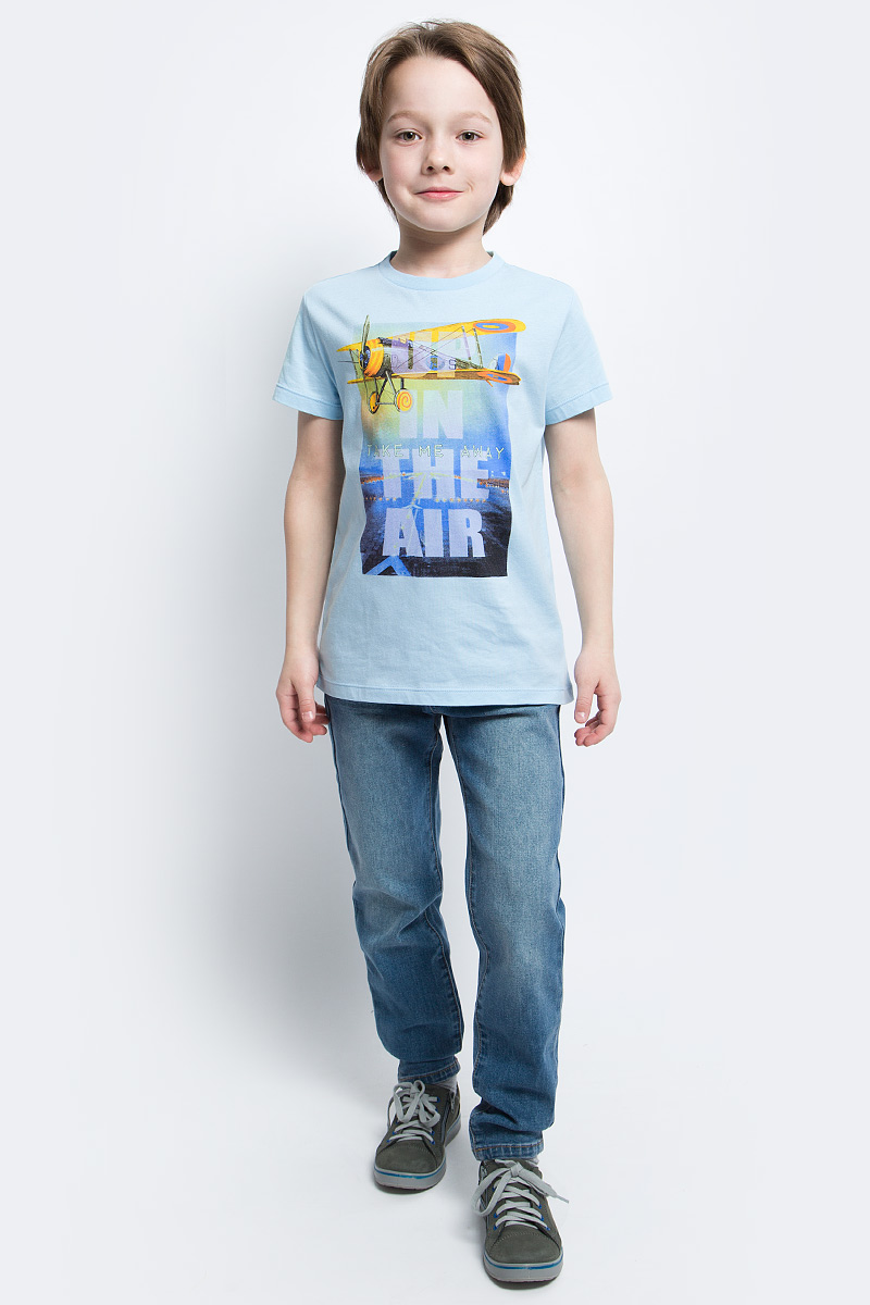 Футболка для мальчика Sela, цвет: небесно-голубой. Ts-811/1058-7112. Размер 146Ts-811/1058-7112 Футболка для мальчика Sela, цвет: небесно-голубой. Ts-811/1058-7112. Размер 146Ts-811/1058-7112Стильная футболка для мальчика Sela изготовлена из натурального хлопка и оформлена оригинальным принтом. Воротник дополнен мягкой трикотажной резинкой.Яркий цвет модели позволяет создавать модные образы.
