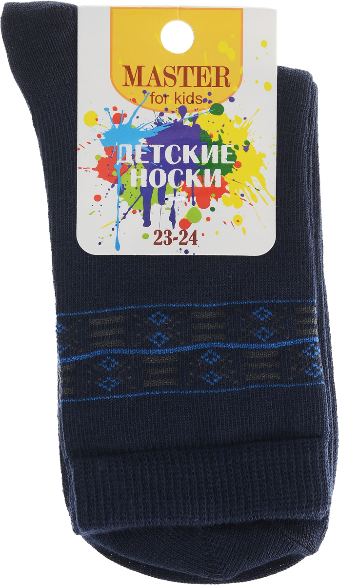 Носки детские Master Socks, цвет: темно-синий. 52007. Размер 2252007 Носки детские Master Socks, цвет: темно-синий. 52007. Размер 2252007Мягкие детские носки Master Socks изготовлены из эластичного хлопка, эластана и полиамида. Ткань очень приятная на ощупь, хорошо тянется, не деформируясь. Эластичная резинка мягко облегает ножку ребенка, обеспечивая удобство и комфорт. Модель оформлена орнаментом.Такие носочки станут отличным дополнением к детскому гардеробу!Уважаемые клиенты!Размер, доступный для заказа, является длиной стопы.