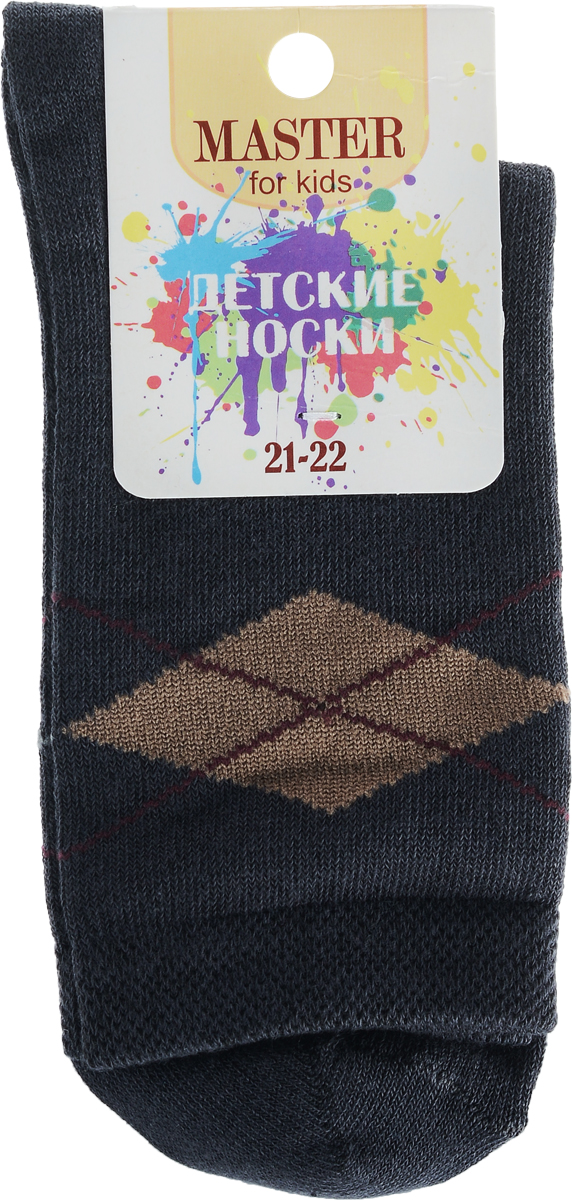 Носки детские Master Socks, цвет: темно-серый. 52007. Размер 2252007 Носки детские Master Socks, цвет: темно-серый. 52007. Размер 2252007Мягкие детские носки Master Socks изготовлены из эластичного хлопка, эластана и полиамида. Ткань очень приятная на ощупь, хорошо тянется, не деформируясь. Эластичная резинка мягко облегает ножку ребенка, обеспечивая удобство и комфорт. Модель оформлена орнаментом.Такие носочки станут отличным дополнением к детскому гардеробу!Уважаемые клиенты!Размер, доступный для заказа, является длиной стопы.