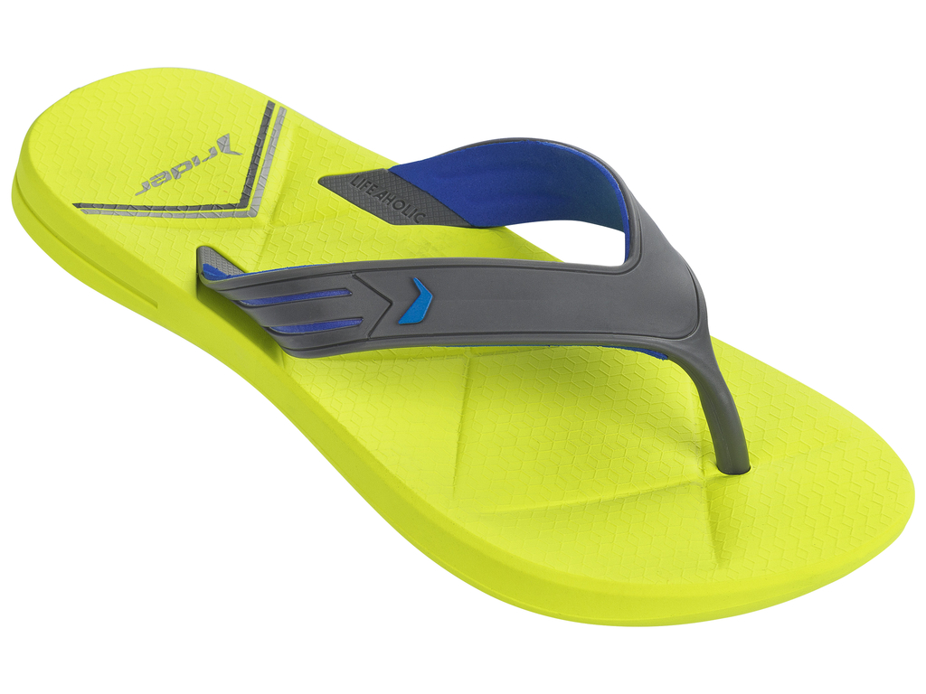 Сланцы мужские Rider Easy Thong Ad, цвет: желтый, серый. 82026-24266. Размер 39/40 (40/41)82026-24266 Сланцы мужские Rider Easy Thong Ad, цвет: желтый, серый. 82026-24266. Размер 39/40 (40/41)82026-24266Стильные мужские сланцы Easy Thong Ad от Rider придутся вам по душе. Верх модели выполнен из поливинилхлорида. Подошва выполнена из ЭВА материала. Ремешки с перемычкой гарантируют надежную фиксацию модели на ноге. Рельефная поверхность верхней части подошвы комфортна при движении. Основание подошвы дополнено рифлением.