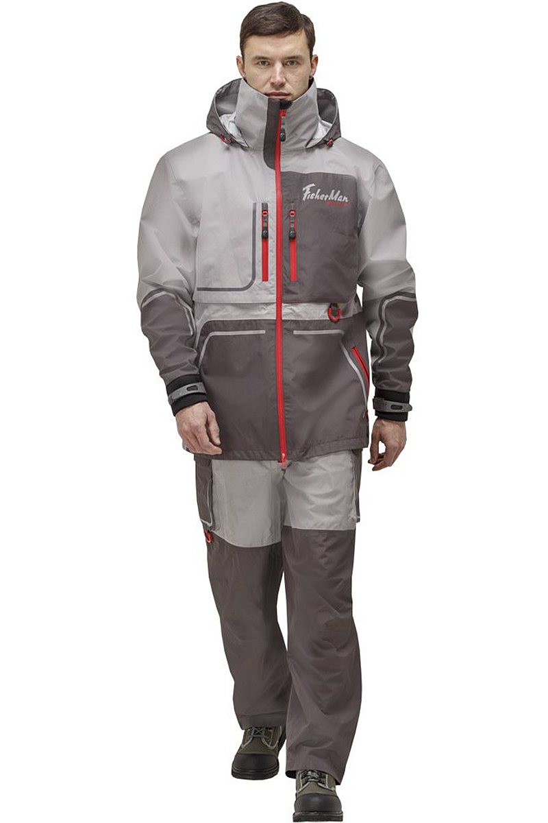 Куртка рыболовная мужская FisherMan Nova Tour Коаст Prime, цвет: серый, красный. 95937-55. Размер M (50)95937-55 Куртка рыболовная мужская FisherMan Nova Tour Коаст Prime, цвет: серый, красный. 95937-55. Размер M (50)95937-55Практичная и надежная куртка FisherMan Nova Tour выполнена специально для рыбалки. Куртка с воротником-стойкой и съемным капюшоном застегивается на пластиковую молнию. Изделие дополнено врезными карманами на молниях. Такая куртка, пожалуй, лучшая защита от непогоды.