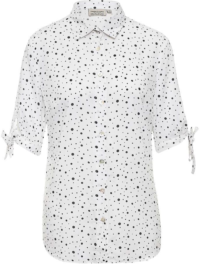 Блузка женская Finn Flare, цвет: белый. S17-11037_201. Размер M (46)S17-11037_201 Блузка женская Finn Flare, цвет: белый. S17-11037_201. Размер M (46)S17-11037_201Блузка женская Finn Flare выполнена из 100% вискозы. Модель с отложным воротником и короткими рукавами застегивается на пуговицы.