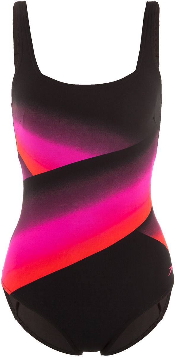 Купальник слитный Speedo AuraGleam 1 Piece, цвет: черный, красный. 8-10816B382-B382. Размер 34 (44/46)8-10816B382-B382 Купальник слитный Speedo AuraGleam 1 Piece, цвет: черный, красный. 8-10816B382-B382. Размер 34 (44/46)8-10816B382-B382Женственный купальник Speedo AuraGleam 1 Piece с ярким контрастным принтом визуально моделирует фигуру. Модель сконструирована таким образом, чтобы подчеркнуть женственную натуральную форму груди и скорректировать линию талии.Благодаря специальной ткани на основе ExtraLifeLycra купальник устойчив к выгоранию, вредному воздействию хлора и деформациям и долго служит. SpeedoSculpture обеспечивает поддержку груди и живота, формируя изящный силуэт. Моделирующий эффект конструкции возникает не только за счет специального кроя, но благодаря свойствам самого материала - как следствие, купальник отнюдь не стягивает корпус, а напротив - дарит абсолютную свободу движений, и ощущается настолько комфортно, словно вторая кожа. Регулируемые лямки гарантируют удобную посадку и комфорт при любых видах активности в воде.