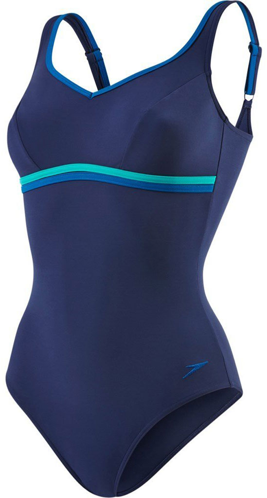 Купальник слитный Speedo Contourluxe 1 Piece, цвет: темно-синий, зеленый. 8-10417B368-B368. Размер 34 (44/46)8-10417B368-B368 Купальник слитный Speedo Contourluxe 1 Piece, цвет: темно-синий, зеленый. 8-10417B368-B368. Размер 34 (44/46)8-10417B368-B368Классический спортивный купальник Speedo Contoureluxe 1 Piece, визуально моделирующий фигуру, выполнен из мягкой эластичной ткани. Изделие быстро сохнет, длительное время не теряет форму и эксплуатационные качества.Модель сконструирована таким образом, чтобы подчеркнуть женственную натуральную форму груди и скорректировать линию талии. Регулируемые лямки гарантируют удобную посадку и комфорт при любых видах активности в воде. Конструкция модели предусматривает среднюю высоту линии выреза бедра. Моделирующий эффект купальника возникает не только за счет специального кроя, но благодаря свойствам самого материала. Купальник снабжен гигиенической защитой. Изделие украшено контрастными вставками и вышитым логотипом бренда.Такой купальник займет достойное место в вашем гардеробе, в нем вы всегда будете в центре внимания!