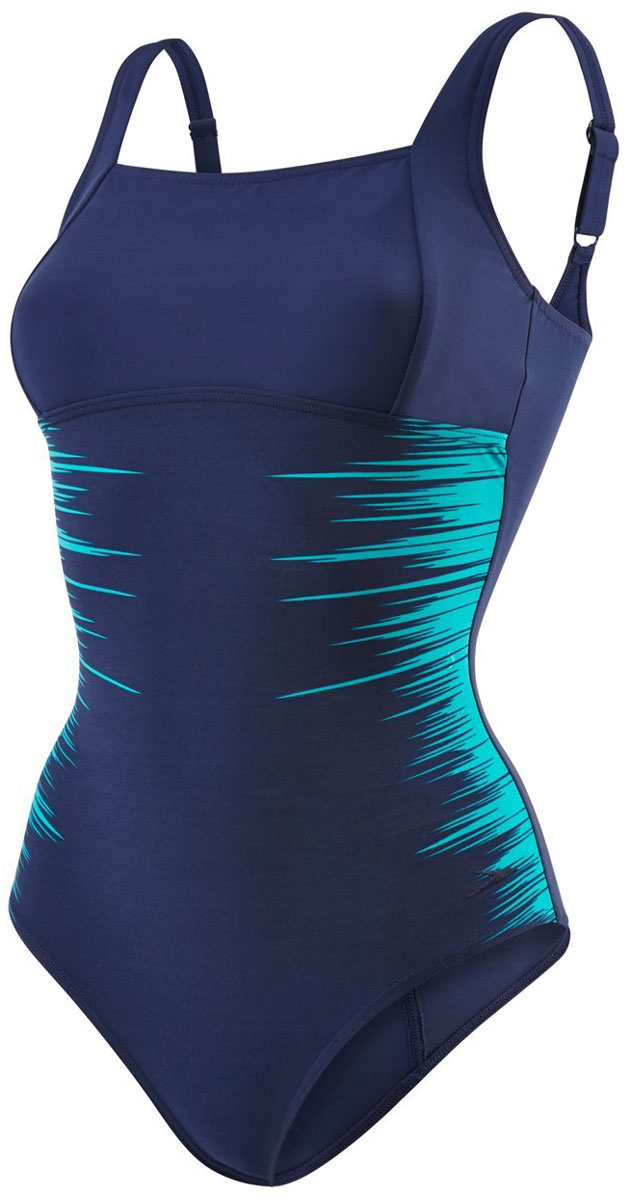 Купальник слитный Speedo LunaLuxe Placement 1 Piece, цвет: темно-синий, зеленый. 8-10836B358-B358. Размер 34 (44/46)8-10836B358-B358 Купальник слитный Speedo LunaLuxe Placement 1 Piece, цвет: темно-синий, зеленый. 8-10836B358-B358. Размер 34 (44/46)8-10836B358-B358Мягкий, поддерживающий и стильный купальник Speedo LunaLuxe Placement 1 Piece дарит абсолютную свободу движений и комфорт во время плавания.Модель сконструирована таким образом, чтобы подчеркнуть женственную натуральную форму груди и скорректировать линию талии. Благодаря волокнам ExtraLifeLycra, ткань более устойчива к разрушающему воздействию хлора, чем обычные ткани с эластаном и спандексом. SpeedoSculpture обеспечивает поддержку груди и живота, формируя изящный силуэт. Моделирующий эффект конструкции создается не только за счет специального кроя, но и благодаря свойствам самого материала - таким образом, купальник отнюдь не стягивает корпус, а напротив - дарит абсолютную свободу движений, и ощущается настолько комфортно, словно вторая кожа. Регулируемые лямки гарантируют удобную посадку и комфорт при любых видах активности в воде.