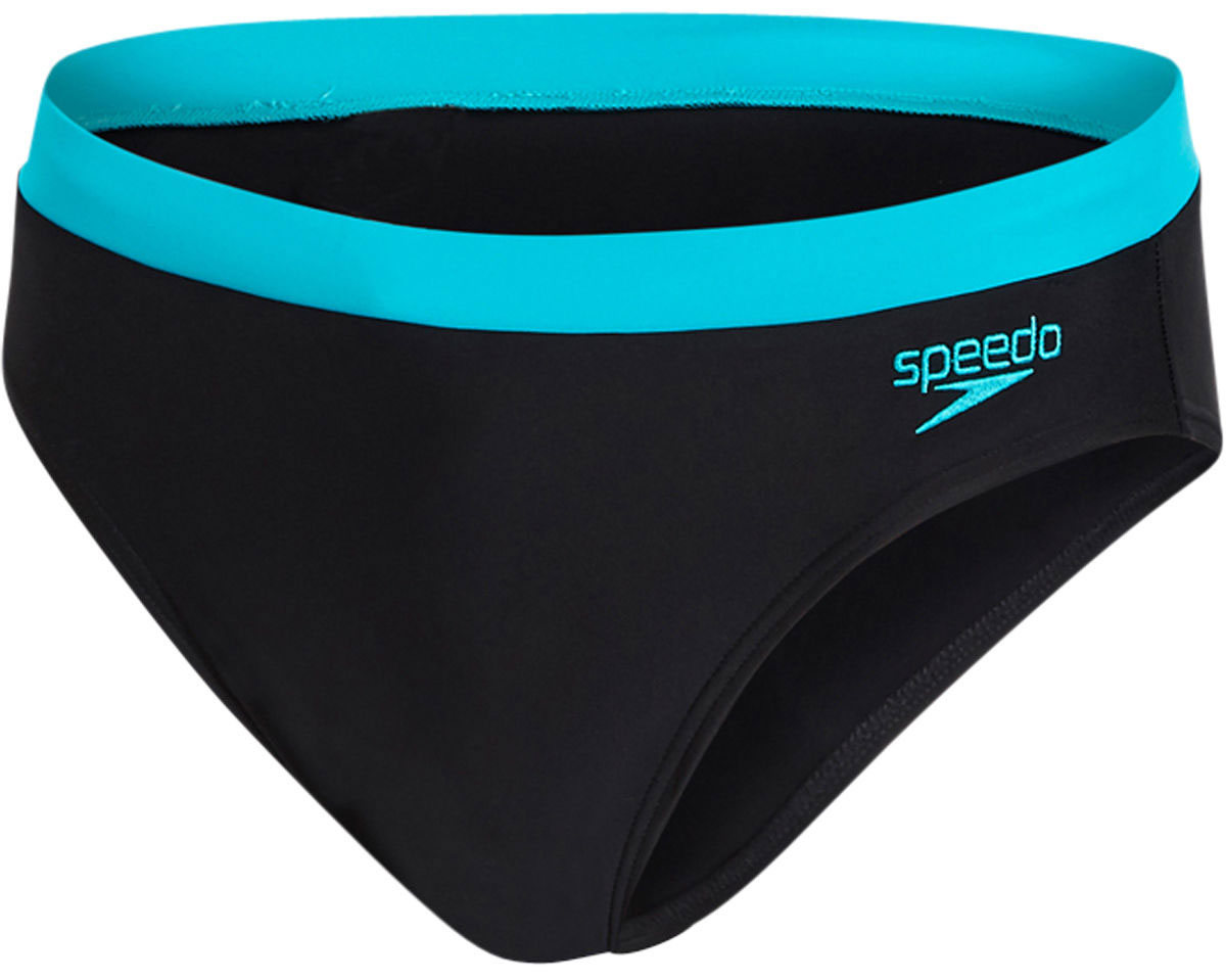 Плавки мужские Speedo Essential Logo 7cm Brief, цвет: черный, зеленый. 8-10423A899-A899. Размер 36 (46/48)8-10423A899-A899 Плавки мужские Speedo Essential Logo 7cm Brief, цвет: черный, зеленый. 8-10423A899-A899. Размер 36 (46/48)8-10423A899-A899Спортивные плавки Speedo Essential Logo 7cm Brief с ярким контрастным поясом и крупным лого принтом - отличное решение как для занятий в бассейне, так и для отдыха на пляже. Плавки имеют пояс на мягкой эластичной резинке и удобно садятся по фигуре, обеспечивая комфорт при любых видах активности в воде.Изделие выполнено с использованием технологии Endurance 10, благодаря чему используемый материал в 10 раз более устойчив к разрушающему воздействию хлора, чем обычные ткани с эластаном и спандексом. Высота бокового шва: 7 см.