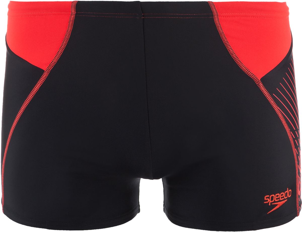 Плавки-шорты мужские Speedo Logo Panel Aquashort, цвет: черный, красный. 8-10426B346-B346. Размер 36 (46/48)8-10426B346-B346 Плавки-шорты мужские Speedo Logo Panel Aquashort, цвет: черный, красный. 8-10426B346-B346. Размер 36 (46/48)8-10426B346-B346Спортивные плавки-шорты Speedo Logo Panel Aquashort с ярким динамичным принтом предназначены для тренировок в бассейне. Плавки имеют пояс на мягкой эластичной резинке и удобно садятся по фигуре, обеспечивая комфорт при любых видах активности в воде.Благодаря технологии Technologyткань плавок в 10 раз более устойчива к разрушающему воздействию хлора, чем обычные ткани с эластаном и спандексом.