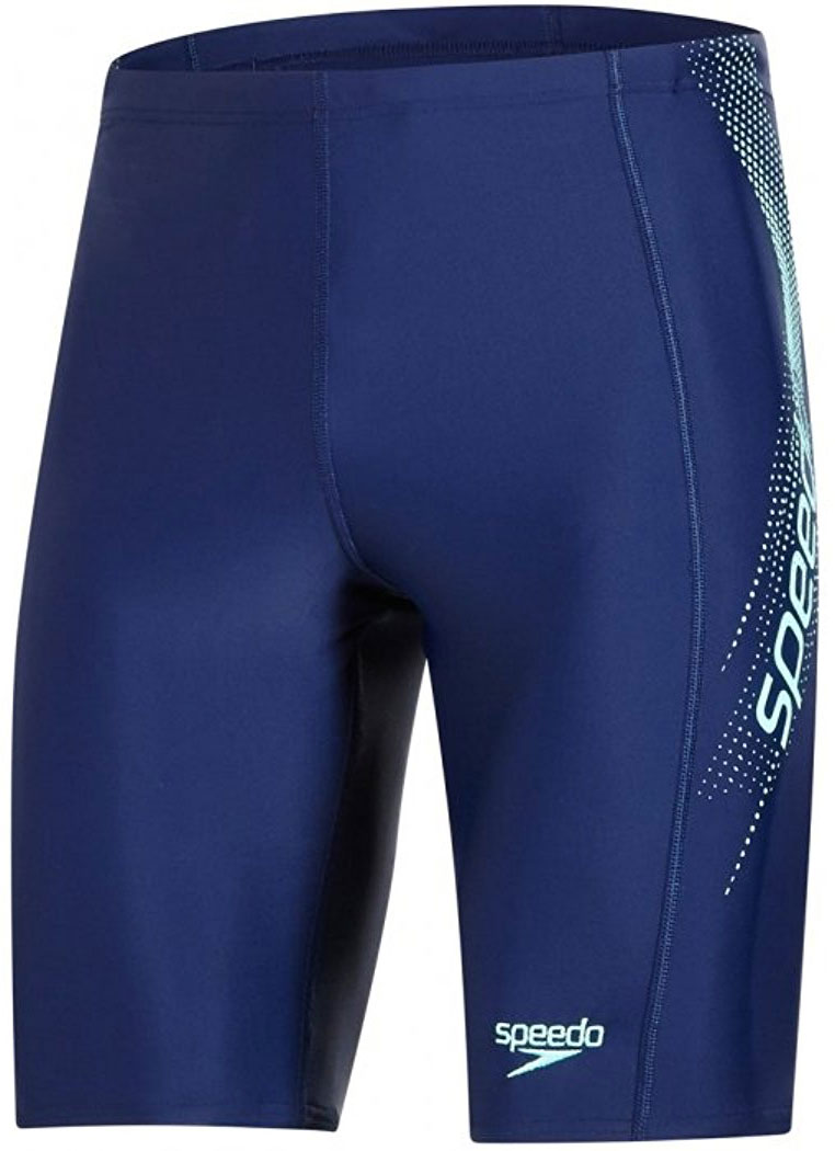 Плавки-шорты мужские Speedo Sports Logo Jammer, цвет: синий, зеленый. 8-09529B474-B474. Размер 34 (44/46)8-09529B474-B474 Плавки-шорты мужские Speedo Sports Logo Jammer, цвет: синий, зеленый. 8-09529B474-B474. Размер 34 (44/46)8-09529B474-B474Спортивные удлиненные плавки-шорты Speedo Sports Logo Jammer с контрастным лого принтом предназначены для тренировок в бассейне. Плавки имеют пояс на мягкой эластичной резинке и удобно садятся по фигуре, обеспечивая комфорт при любых видах активности в воде.Изделие выполнено с использованием технологии Endurance 10, благодаря чему используемый материал в 10 раз более устойчив к разрушающему воздействию хлора, чем обычные ткани с эластаном и спандексом.