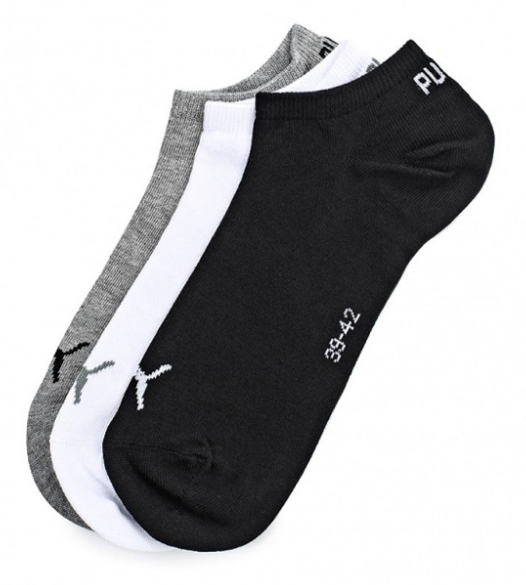 Носки Puma Unisex Sneaker Plain 3p, цвет: серый, белый, черный, 3 пары. 90680715. Размер 35/3890680715 Носки Puma Unisex Sneaker Plain 3p, цвет: серый, белый, черный, 3 пары. 90680715. Размер 35/3890680715Носки Puma Unisex Sneaker Plain 3p, выполненные из высококачественного материала, облегают стопу и обеспечивают воздухопроницаемость и плотную комфортную посадку. Модель с укороченным поголенком. В комплект входит 3 пары носков.