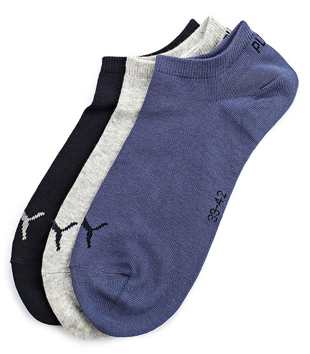 Носки Puma Unisex Sneaker Plain 3p, цвет: синий, серый, 3 пары. 90680705. Размер 47/4990680705 Носки Puma Unisex Sneaker Plain 3p, цвет: синий, серый, 3 пары. 90680705. Размер 47/4990680705Носки Puma Unisex Sneaker Plain 3p, выполненные из высококачественного материала, облегают стопу и обеспечивают воздухопроницаемость и плотную комфортную посадку. Модель с укороченным поголенком. В комплект входит 3 пары носков.