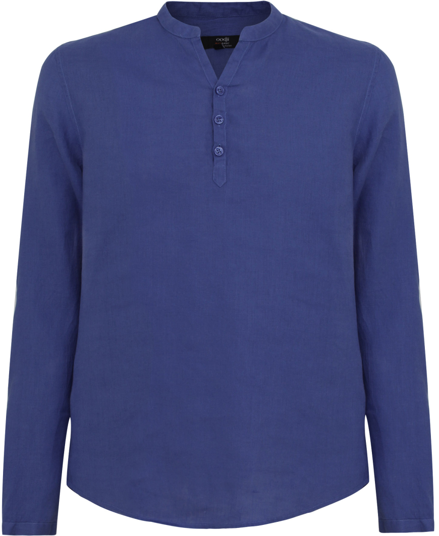 Рубашка мужская oodji Basic, цвет: индиго. 3B320002M/21155N/7800N. Размер XXL-182 (58/60-182)3B320002M/21155N/7800N Рубашка мужская oodji Basic, цвет: индиго. 3B320002M/21155N/7800N. Размер XXL-182 (58/60-182)3B320002M/21155N/7800NМужская рубашка от oodji выполнена из натурального льна. Модель без воротника с длинными рукавами на груди застегивается на пуговицы. Лен идеально подходит для теплой погоды. Он пропускает воздух, не вызывает аллергии, не выцветает на солнце. Льняные вещи просто приятно носить в жаркие дни.