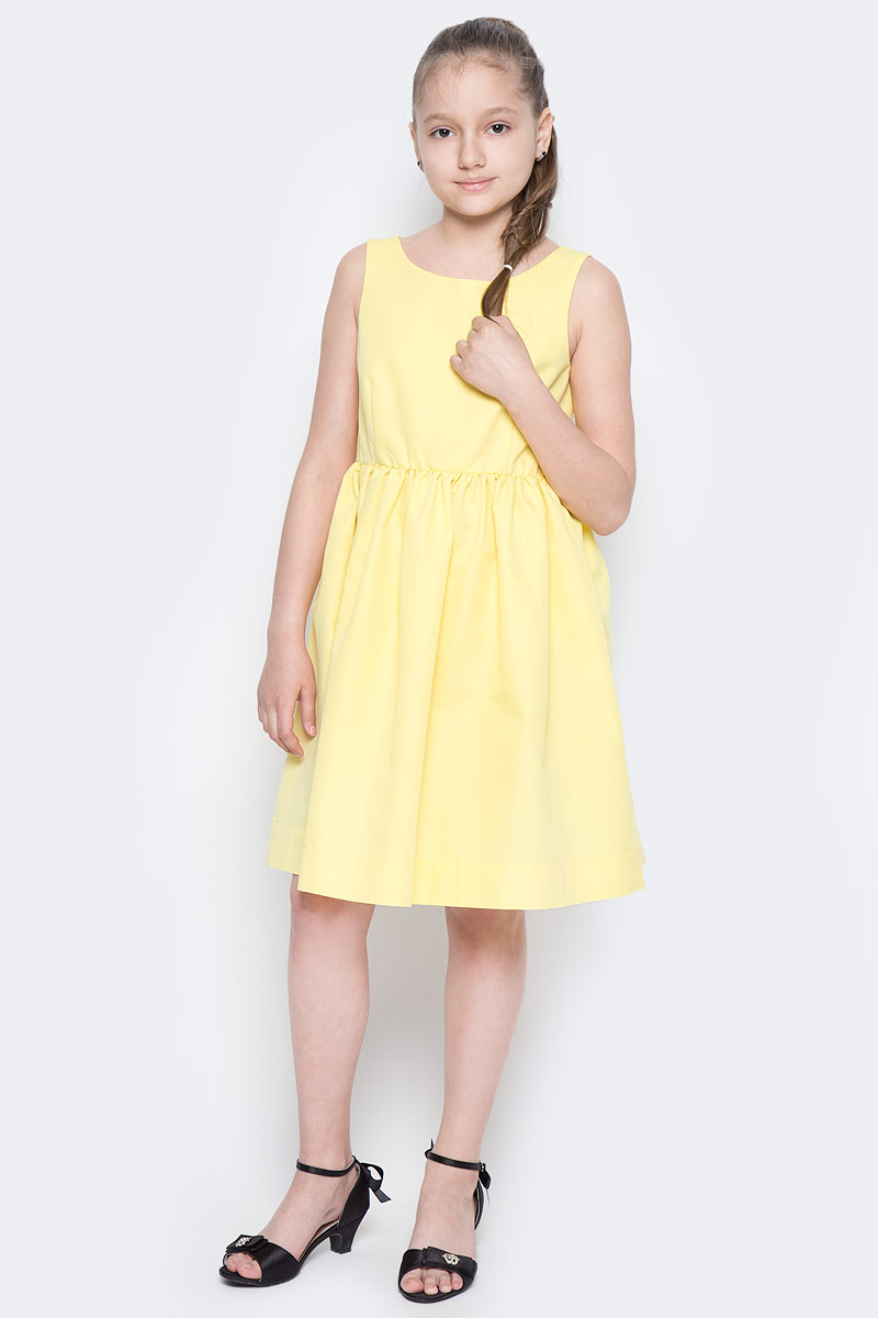 Платье для девочки Button Blue Main, цвет: желтый. 117BBGC25022700. Размер 104, 4 года117BBGC25022700 Платье для девочки Button Blue Main, цвет: желтый. 117BBGC25022700. Размер 104, 4 года117BBGC25022700Прекрасный летний вариант - яркое текстильное платье на тонкой хлопковой подкладке. Модный силуэт, комфортная форма делают платье для девочки отличным решением для каждого дня лета. Если вы хотите приобрести одновременно и красивую, и практичную, и удобную вещь, вам стоит купить детское платье от Button Blue.