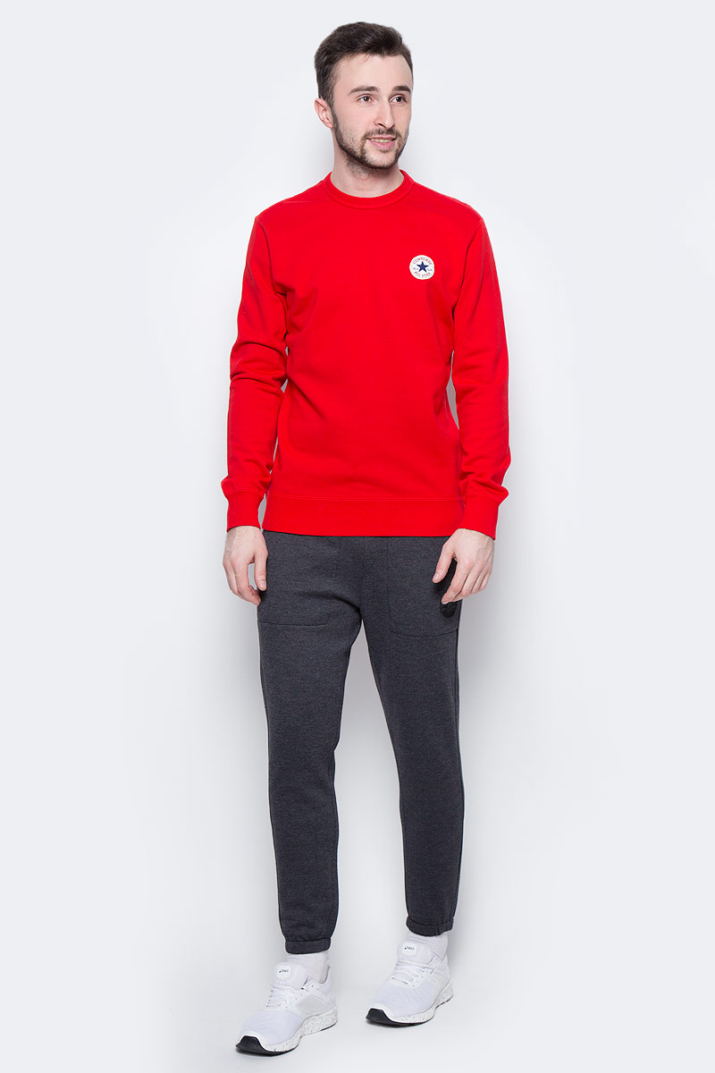 Толстовка мужская Converse Knitted LS crew, цвет: красный. 10003121934. Размер XL (52)10003121934 Толстовка мужская Converse Knitted LS crew, цвет: красный. 10003121934. Размер XL (52)10003121934Толстовка мужская Converse изготовлена из мягкого натурального хлопка. Модель выполнена с длинными рукавами и круглой горловиной. Толстовка дополнена эластичными резинками по низу изделия и на манжетах рукавов.