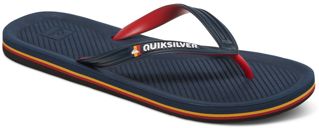 Сланцы мужские Quiksilver Haleiwa, цвет: темно-синий. AQYL100054-XBRB. Размер 14 (47)AQYL100054-XBRB Сланцы мужские Quiksilver Haleiwa, цвет: темно-синий. AQYL100054-XBRB. Размер 14 (47)AQYL100054-XBRBМодные мужские сланцы Haleiwa от Quiksilver покорят вас своим удобством. Верх модели выполнен из мягкого пластика. Эргономичная перемычка между пальцами позволит надежно закрепить модель на стопе. Мягкая стелька с подъемом стопы анатомической формы и тонкими бороздками для лучшего воздухообмена обеспечивает комфорт при движении. Упругая губчатая каучуковая подошва с логотипом Quiksilver обеспечивает уверенное сцепление с любой поверхностью.Стильные сланцы прекрасно подойдут для похода в бассейн или на пляж.