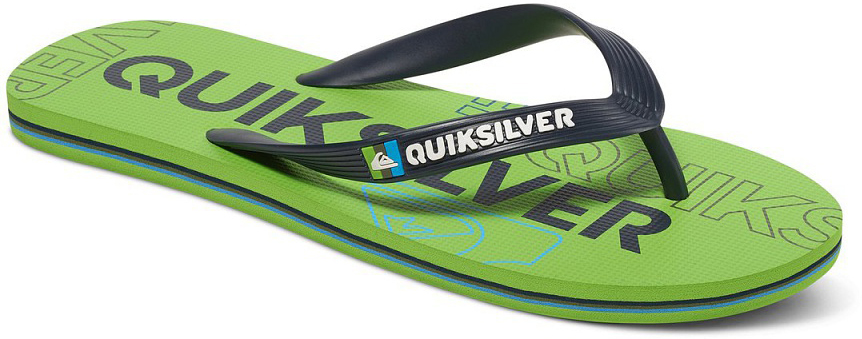 Сланцы мужские Quiksilver Molokai Nitro, цвет: зеленый. AQYL100233-XGGK. Размер 9 (42)AQYL100233-XGGK Сланцы мужские Quiksilver Molokai Nitro, цвет: зеленый. AQYL100233-XGGK. Размер 9 (42)AQYL100233-XGGKМодные мужские сланцы Molokai Nitro от Quiksilver покорят вас своим удобством. Верх модели выполнен из мягкого пластика. Эргономичная перемычка между пальцами позволит надежно закрепить модель на стопе. Мягкая фактурная стелька позволяет не скользить ноге при движении.Упругая губчатая каучуковая подошва с логотипом Quiksilver обеспечивает уверенное сцепление с любой поверхностью. Текстовый и графический логотип Quiksilver на стрепе придает сланцам особый вид.Стильные сланцы прекрасно подойдут для похода в бассейн или на пляж.