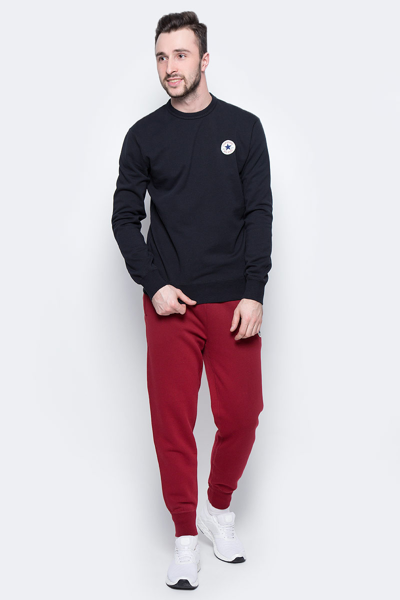 Толстовка мужская Converse Knitted LS crew, цвет: черный. 10003121001. Размер L (50)10003121001 Толстовка мужская Converse Knitted LS crew, цвет: черный. 10003121001. Размер L (50)10003121001Толстовка мужская Converse изготовлена из мягкого натурального хлопка. Модель выполнена с длинными рукавами и круглой горловиной. Толстовка дополнена эластичными резинками по низу изделия и на манжетах рукавов.