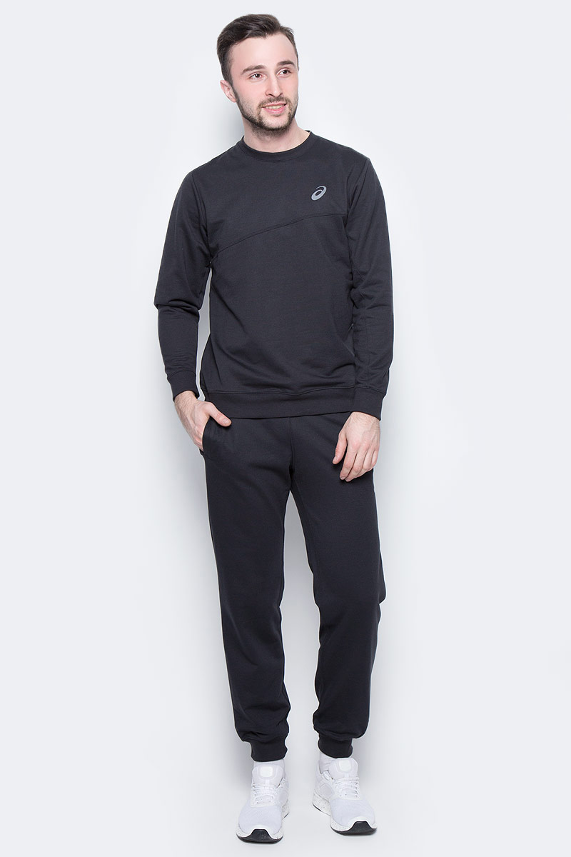 Костюм спортивный мужской Asics Sweater Suit, цвет: черный. 142895-0904. Размер S (46/48)142895-0904 Костюм спортивный мужской Asics Sweater Suit, цвет: черный. 142895-0904. Размер S (46/48)142895-0904Удобный спортивный костюм для повседневных тренировок. Лонгслив с круглым вырезом горловины и длинными рукавами. Брюки дополнены эластичным поясом на талии и внутренним шнурком.