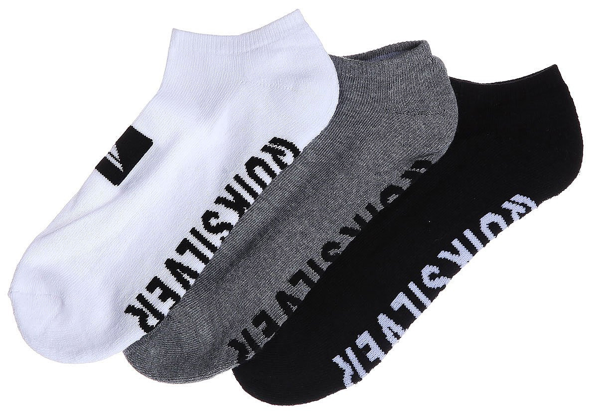 Носки мужские Quiksilver Ankle Pack, цвет: черный, белый, серый, 3 пары. EQYAA03483-AST. Размер 10/13 (43/46)EQYAA03483-AST Носки мужские Quiksilver Ankle Pack, цвет: черный, белый, серый, 3 пары. EQYAA03483-AST. Размер 10/13 (43/46)EQYAA03483-ASTМужские носки Quiksilver изготовлены из хлопка с добавлением полиэстера и эластана. Укороченная модель имеет мягкую эластичную резинку. Носки хорошо держат форму и обладают повышенной воздухопроницаемостью.