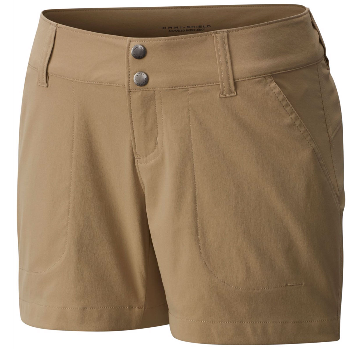 Шорты туристические женcкие Columbia Saturday Trail Short, цвет: бежевый. 1533781-265. Размер 2 (42)1533781-265 Шорты туристические женcкие Columbia Saturday Trail Short, цвет: бежевый. 1533781-265. Размер 2 (42)1533781-265Женские шорты Columbia Saturday Trail Short выполнены из эластичного нейлона с водоотталкивающей пропиткой. Легкий материал обеспечивает хороший воздухообмен. Технология Omni-Shade блокирует вредное солнечное излучение. Модель застегивается на застежку-молнию и две пуговицы, на поясе имеются шлевки для ремня. Шорты дополнены двумя втачными карманами спереди и двумя накладными карманами сзади.
