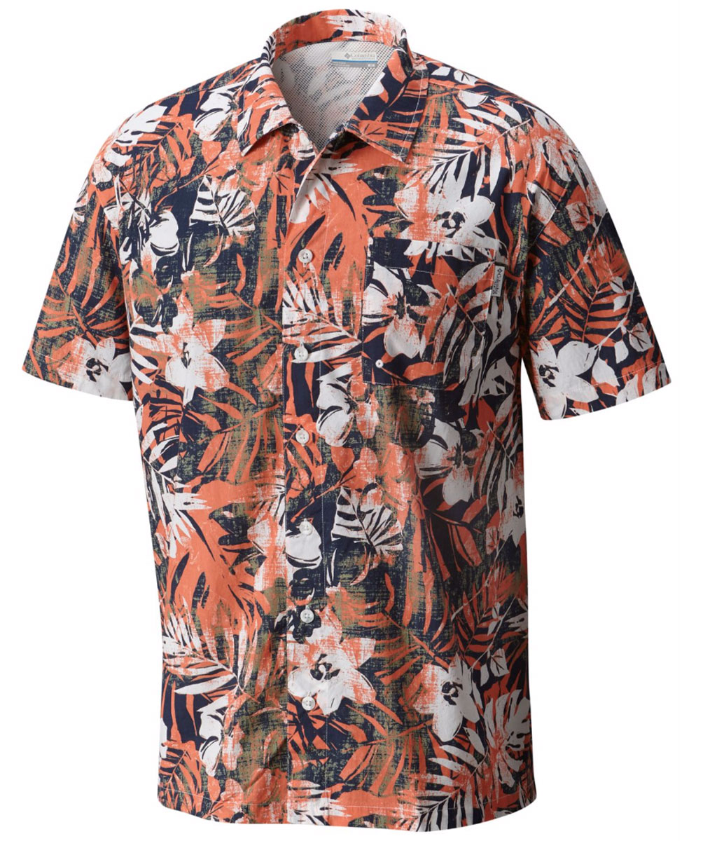 Рубашка мужская Columbia Trollers Best SS Shirt, цвет: оранжевый, черный, белый. 1438981-801. Размер L (48/50)1438981-801 Рубашка мужская Columbia Trollers Best SS Shirt, цвет: оранжевый, черный, белый. 1438981-801. Размер L (48/50)1438981-801Мужская рубашка Columbia Trollers Best SS Shirt изготовлена из натурального хлопка. Модель с отложным воротником и короткими рукавами застегивается на пуговицы. Спереди расположен накладной карман.