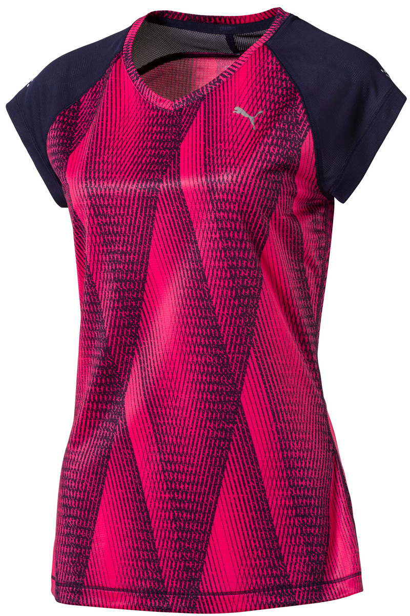 Футболка женская Puma Graphic Mesh Tee W, цвет: розовый, темно-синий. 51509102. Размер XS (40/42)51509102 Футболка женская Puma Graphic Mesh Tee W, цвет: розовый, темно-синий. 51509102. Размер XS (40/42)51509102Футболка Puma Graphic Mesh Tee W выполнена из высококачественного материала. Стильная и женственная отлично подходит для занятий спортом. Высокофункциональный материал dryCELL отводит влагу, обеспечивая телу сухость и комфорт. Сетка улучшает циркуляцию воздуха. Светоотражающие элементы призваны обеспечить безопасность при плохой видимости.