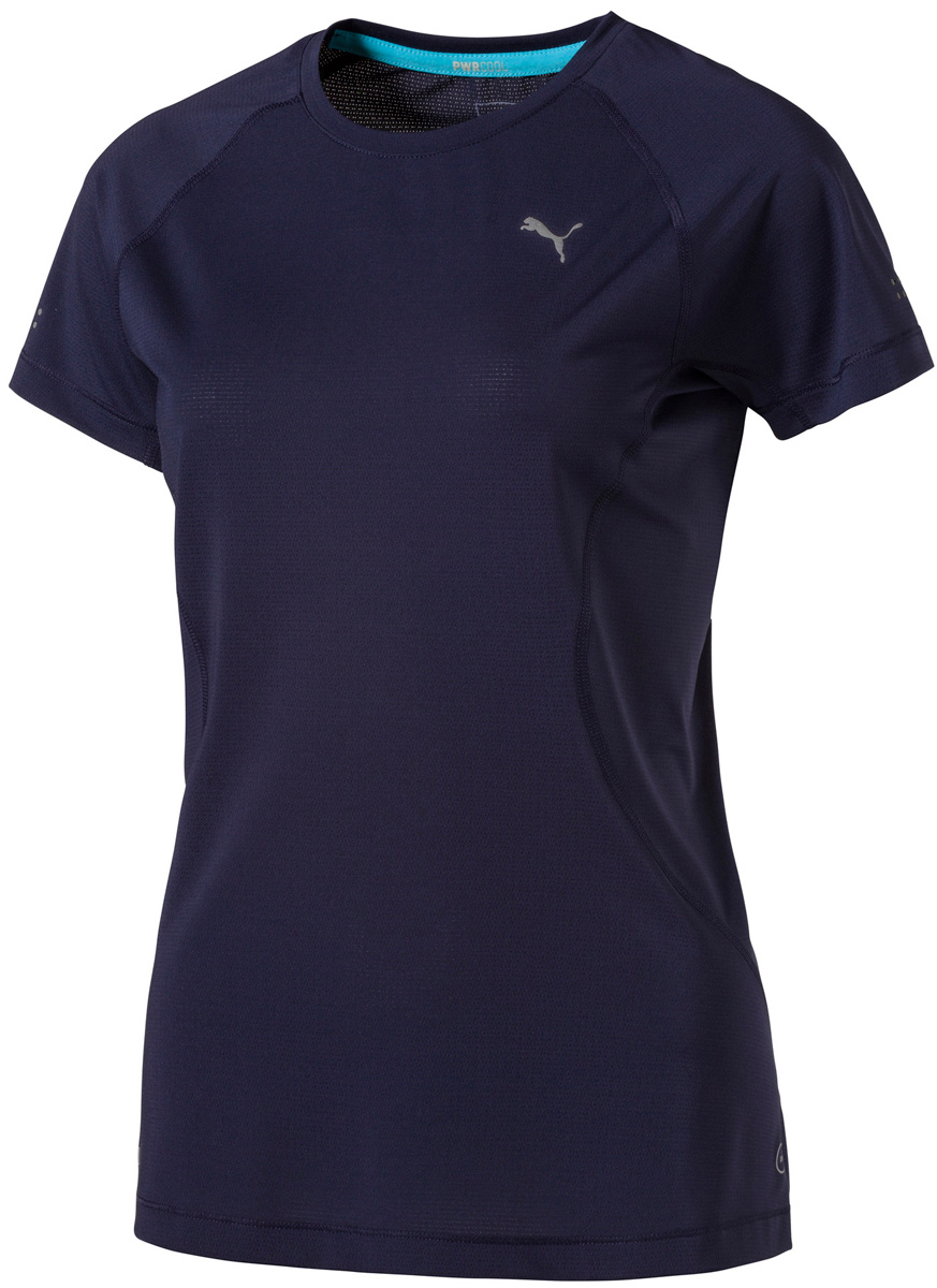 Футболка женская Puma Pwrcool Speed S S Tee W, цвет: темно-синий. 51509401. Размер XL (48/50)51509401 Футболка женская Puma Pwrcool Speed S S Tee W, цвет: темно-синий. 51509401. Размер XL (48/50)51509401Женская футболка Puma Pwrcool Speed S S Tee W выполнена из инновационного материала dryCELL, который отводит влагу, поддерживая сухость кожи во время физических упражнений. Продуманный крой гарантирует полную свободу движений, а светоотражающие детали обеспечат безопасность при низкой освещенности. Сетчатая вставка сзади для циркуляции воздуха. Плоские швы не натирают кожу. Светоотражающий логотип. Внутренняя петля для наушников.