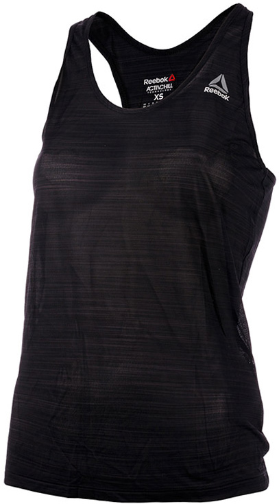Майка женская Reebok Wor Activechill Slu, цвет: черный. BK4869. Размер L (50/52)BK4869 Майка женская Reebok Wor Activechill Slu, цвет: черный. BK4869. Размер L (50/52)BK4869Женская майка Reebok Wor Activechill Slu - стильная базовая модель сохраняет ощущение свежести и комфорта во время тренировки. Майка не сковывает движений и позволяет сосредоточиться на результате. Мягкая ткань приятно прилегает к телу, а свободный обеспечивает циркуляцию воздуха. Свободный крой гарантирует непринужденную посадку и полную свободу движений. Спинка-борцовка совершенно не стесняет движений.