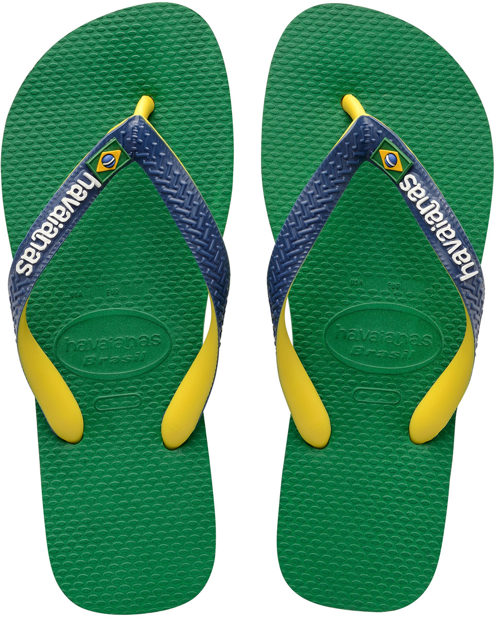 Сланцы мужские Havaianas Brasil Mix, цвет: зеленый, синий, желтый. 41232069621. Размер 41/42 (42/43)4123206-9621 Сланцы мужские Havaianas Brasil Mix, цвет: зеленый, синий, желтый. 41232069621. Размер 41/42 (42/43)4123206-9621Модные мужские сланцы Brasil Mix от Havaianas придутся вам по душе. Верх модели, выполненный из резины, оформлен рельефным орнаментом, названием бренда и изображением флага Бразилии. Ремешки с перемычкой гарантируют надежную фиксацию модели на ноге. Подошва выполнена из материала ЭВА и оформлена контрастными полосками. Рифление на верхней поверхности подошвы предотвращает выскальзывание ноги. Рельефное основание подошвы обеспечивает уверенное сцепление с любой поверхностью. Удобные сланцы прекрасно подойдут для похода в бассейн или на пляж.