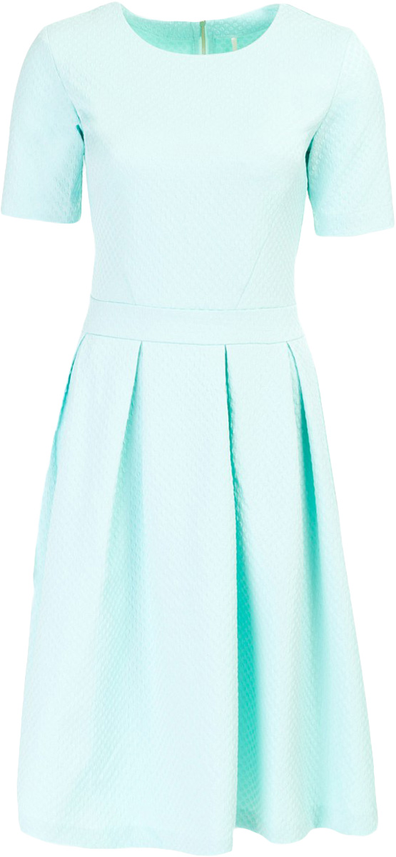 Платье Baon, цвет: голубой. B457039_Adriatic Mist Jacquard. Размер S (44)B457039_Adriatic Mist Jacquard Платье Baon, цвет: голубой. B457039_Adriatic Mist Jacquard. Размер S (44)B457039_Adriatic Mist JacquardПлатье Baon выполнено из полиэстера, хлопка и эластана. Модель с круглым вырезом горловины и короткими рукавами на спине застегивается на застежку-молнию.