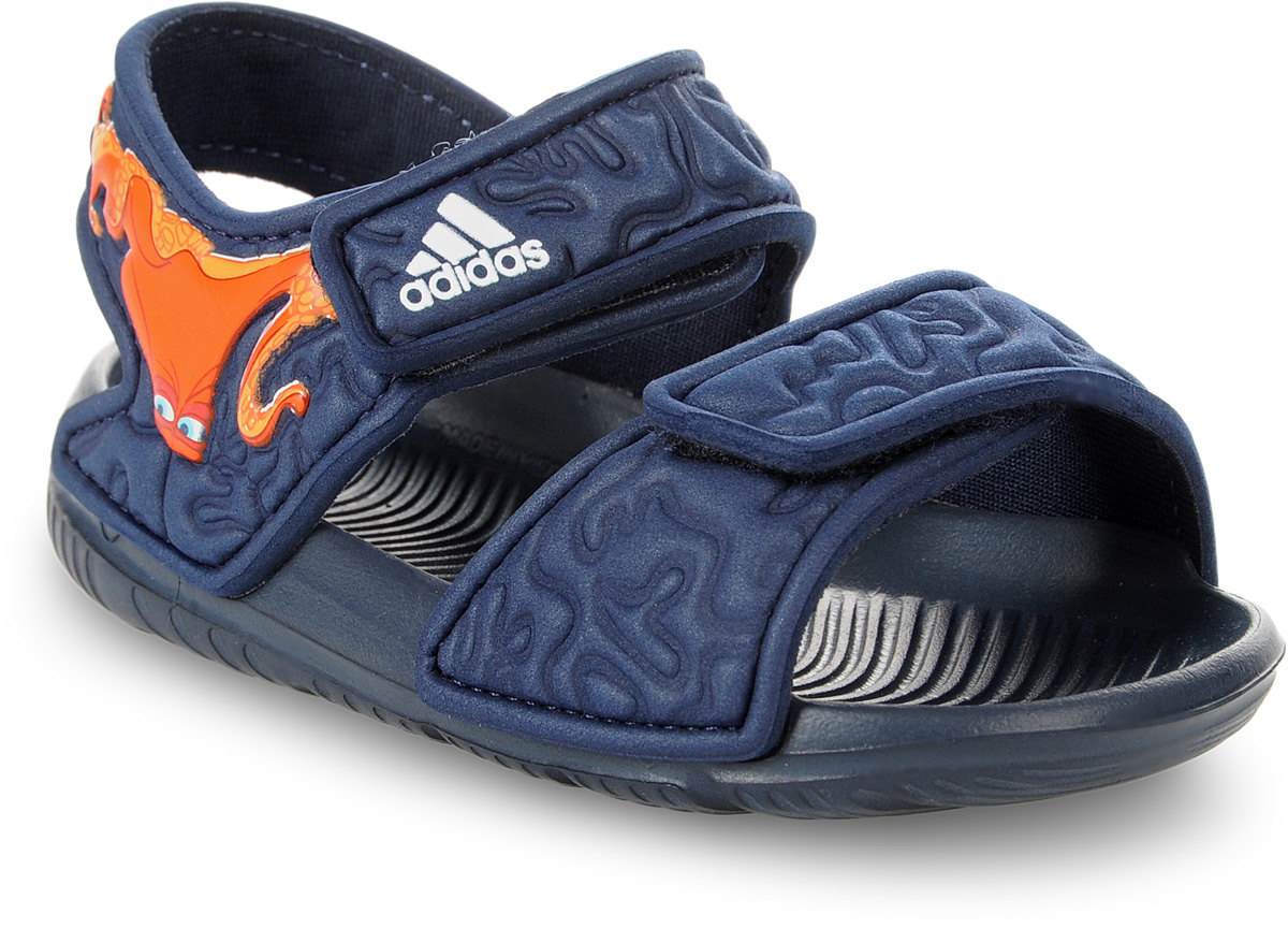 Сандалии для мальчика adidas Disney Nemo AltaSwi, цвет: темно-синий. BA9328. Размер 20BA9328 Сандалии для мальчика adidas Disney Nemo AltaSwi, цвет: темно-синий. BA9328. Размер 20BA9328В этих очаровательных пляжных сандаликах с осьминогом Хэнком из мультфильма В поисках Дори малышам будет удобно играть у бассейна или на берегу моря. Текстильная подкладка обеспечивает комфорт маленьким ножкам, а мягкие ремешки на липучке облегчают надевание и снимание.
