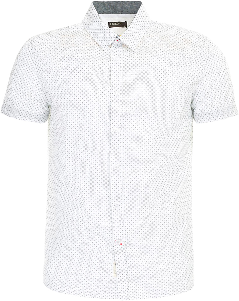 Рубашка мужская Baon, цвет: белый. B687003_White Printed. Размер M (48)B687003_White Printed Рубашка мужская Baon, цвет: белый. B687003_White Printed. Размер M (48)B687003_White PrintedРубашка мужская Baon выполнена из натурального материала. Модель с отложным воротником и короткими рукавами застегивается на пуговицы.