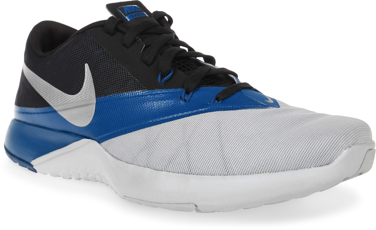Кроссовки для фитнеса мужские Nike FS Lite Trainer 4, цвет: серый, синий, черный. 844794-006. Размер 10 (43,5)844794-006 Кроссовки для фитнеса мужские Nike FS Lite Trainer 4, цвет: серый, синий, черный. 844794-006. Размер 10 (43,5)844794-006Мужские кроссовки для фитнеса FS Lite Trainer 4 от Nike выполнены из текстиля и дополнены бесшовными накладками из ПВХ. Технология Flywire с рисунком Звенья цепи обеспечивает надежную фиксацию. Подкладка и стелька из текстиля комфортны при движении. Шнуровка надежно зафиксирует модель на ноге. Подошва из материала двойной плотности обеспечивает амортизацию для боковых рывков. Резиновая подметка со специальными зонами и рельефным рисунком протектора обеспечивает сцепление с поверхностью.