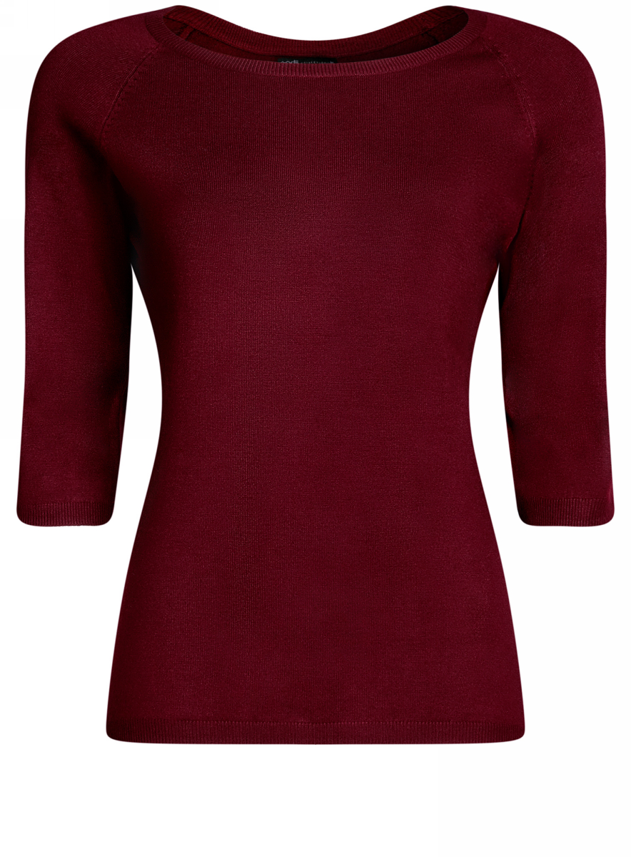 Джемпер женский oodji Collection, цвет: бордовый. 73812552-2B/45904/4900N. Размер M (46)73812552-2B/45904/4900N Джемпер женский oodji Collection, цвет: бордовый. 73812552-2B/45904/4900N. Размер M (46)73812552-2B/45904/4900NДжемпер oodji с рукавами 3/4 изготовлен из качественного смесового материала. Модель выполнена с круглым вырезом. Низ изделия и рукава оформлены тонкими эластичными резинками.