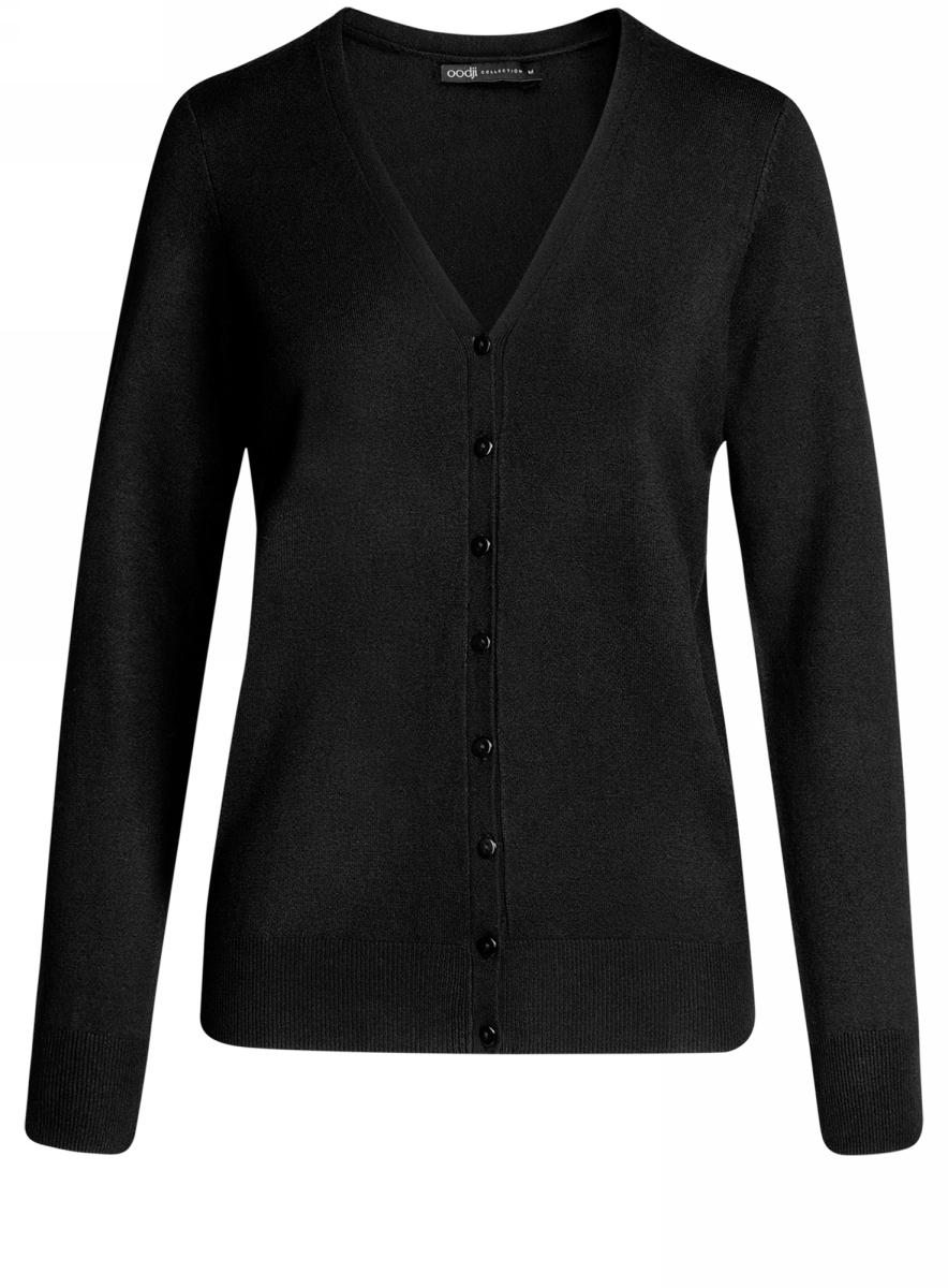 Жакет женский oodji Collection, цвет: черный. 73212151-9B/45904/2900N. Размер L (48)73212151-9B/45904/2900N Жакет женский oodji Collection, цвет: черный. 73212151-9B/45904/2900N. Размер L (48)73212151-9B/45904/2900NТрикотажный жакет oodji изготовлен из качественного смесового материала. Модель с длинными рукавами застегивается на пуговицы по всей длине. Низ изделия и рукава выполнены с эластичными резинками.