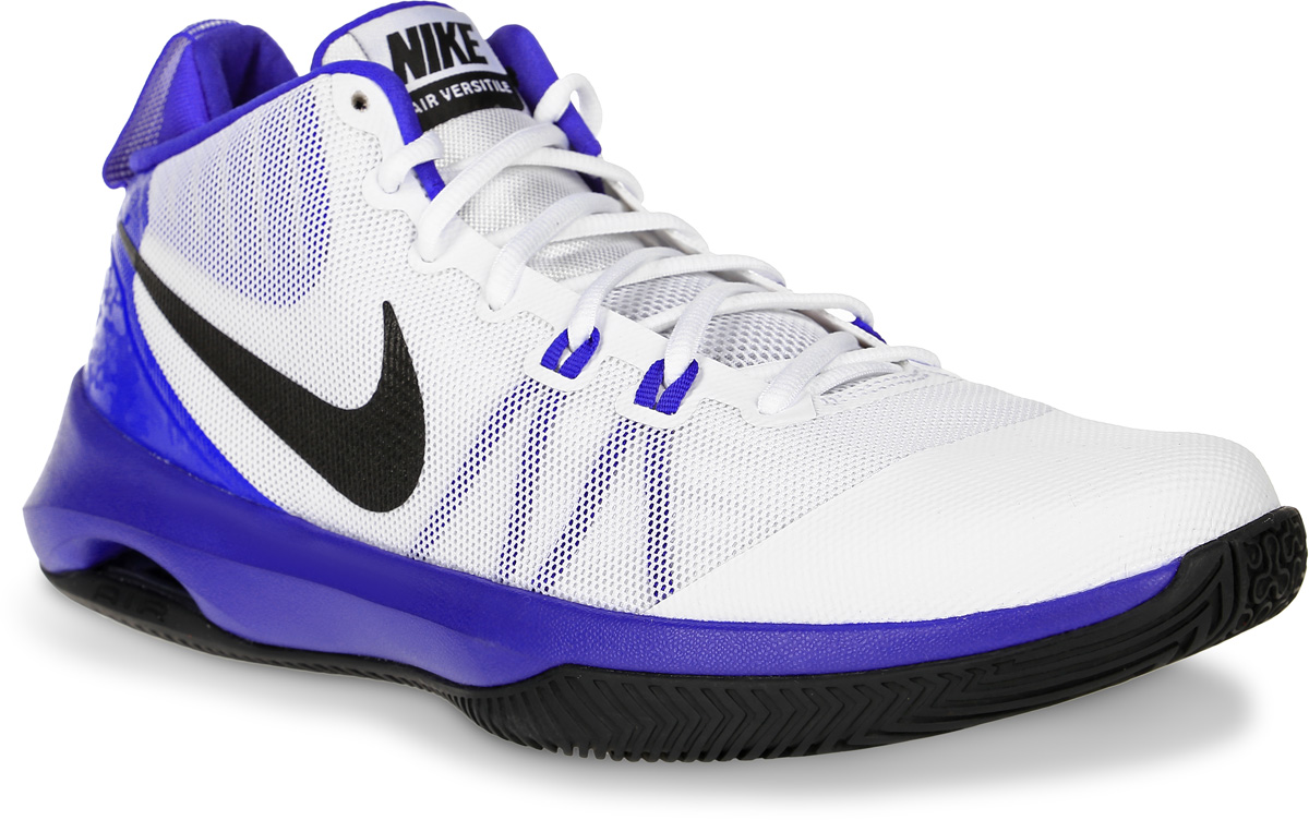 Кроссовки для баскетбола мужские Nike Air Versitile, цвет: белый, синий. 852431-101. Размер 9,5 (43)852431-101 Кроссовки для баскетбола мужские Nike Air Versitile, цвет: белый, синий. 852431-101. Размер 9,5 (43)852431-101Кроссовки для баскетбола Air Versitile от Nike выполнены из легкого дышащего текстиля с поддерживающими полимерным накладками. Шнуровка надежно зафиксируют модель на ноге. Текстильная подкладка и стелька Solarsoft комфортны при движении. Воздушная подушка Max Air обеспечивает защиту от ударных нагрузок. Износостойкая подошва из материала Phylon для амортизации и надежного сцепления с поверхностью.