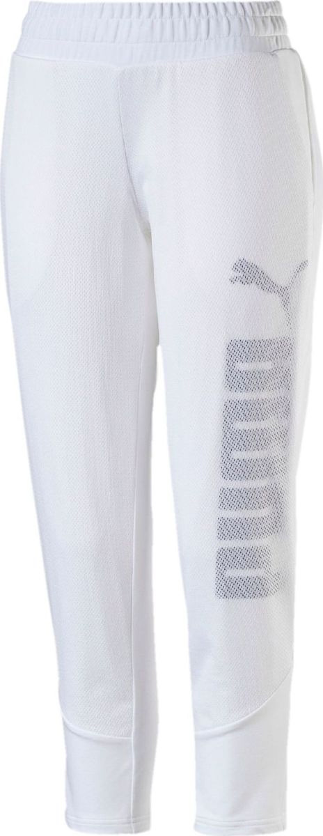 Брюки спортивные женские Puma Pwr Swagger Pants W, цвет: белый. 59078802. Размер S (42/44)59078802 Брюки спортивные женские Puma Pwr Swagger Pants W, цвет: белый. 59078802. Размер S (42/44)59078802Спортивные брюки Puma Pwr Swagger Pants W подходят как для прогулок, так и для занятий спортом. Изготовлены с использованием высокофункциональной технологии dryCELL, которая отводит влагу, поддерживает тело сухим и гарантирует комфорт. Декорированы набивным рисунком c прорезиненными деталями. Пояс дополнен затягивающимся шнуром. Перед отделан сетчатым материалом. Имеются боковые карманы. Изделие имеет стандартную посадку.
