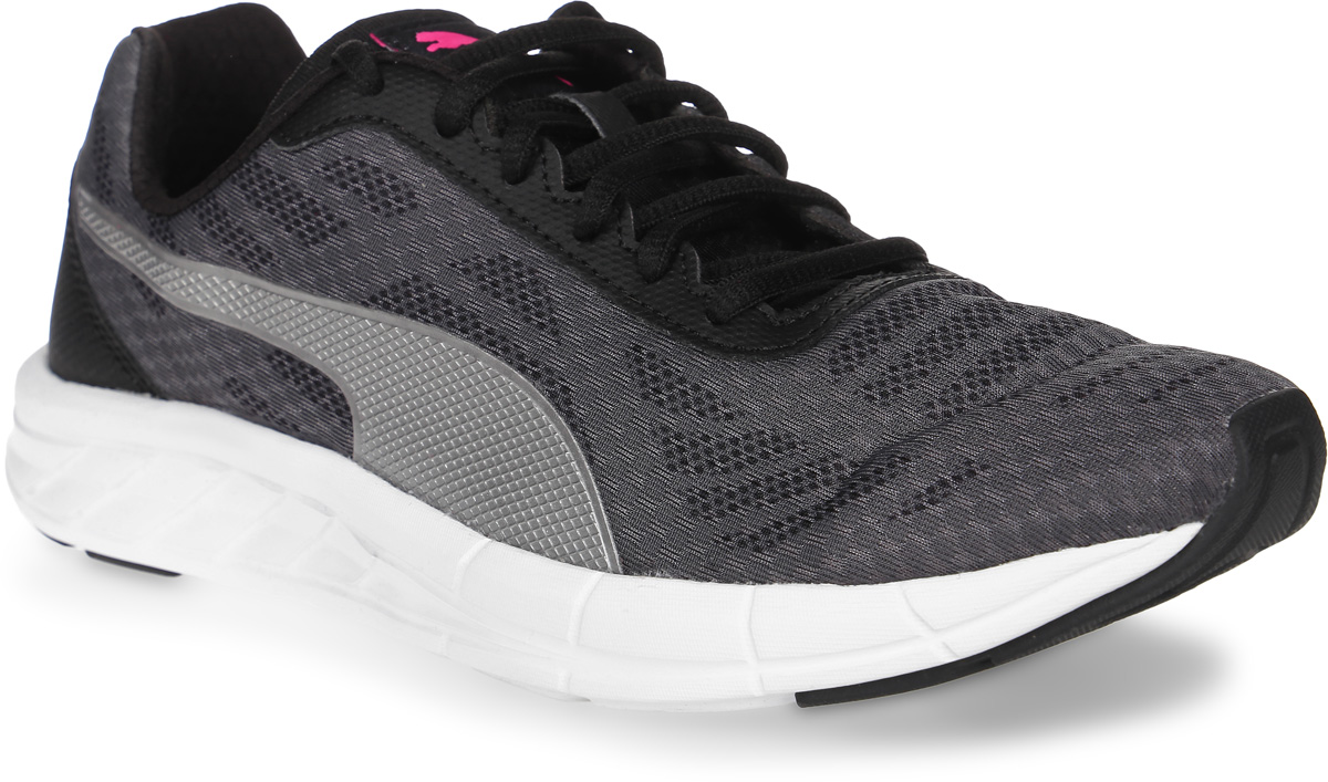 Кроссовки женские для бега Puma Meteor Wn S, цвет: антрацитовый. 18905901. Размер 6,5 (39)18905901 Кроссовки женские для бега Puma Meteor Wn S, цвет: антрацитовый. 18905901. Размер 6,5 (39)18905901Модель Meteor - это оптимальное соотношение цены и качества. Сверхлегкой и эластичной беговой обуви придан модный и стильный дизайн благодаря использованию оригинальных материалов верха. Это облегченные беговые кроссовки с современным дизайном для регулярных тренировок. Дышащий сетчатый верх не препятствует циркуляции воздуха и не ограничивает свободу движений. Легкий вспененный материал подошвы обладает отличными амортизирующими свойствами, а испещренная бороздками Flex ходовая поверхность обеспечивает гибкость и маневренность во время пробежки.