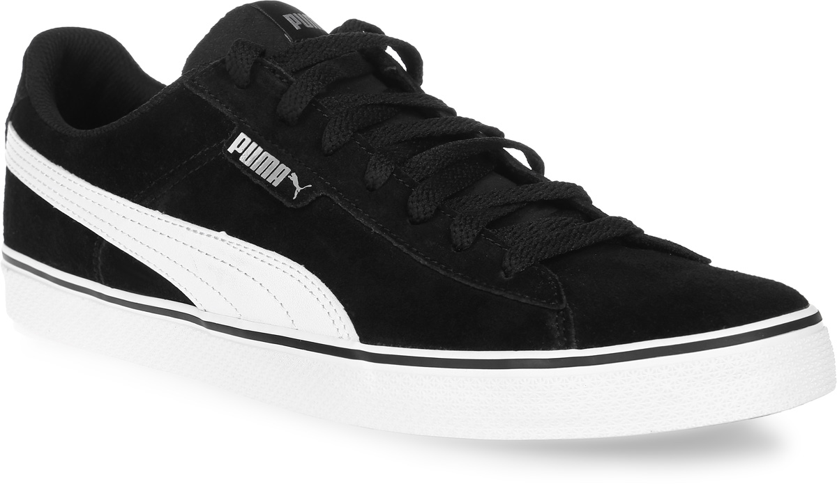 Кеды мужские Puma 1948 Vulc, цвет: черный. 35986304. Размер 10,5 (44)35986304 Кеды мужские Puma 1948 Vulc, цвет: черный. 35986304. Размер 10,5 (44)35986304Обновленная версия Puma 1948 Vulc - это современная универсальная обувь на каждый день с классическим силуэтом, никогда не теряющим актуальности. Верх, выполненный полностью из замши, и низкопрофильная подошва придают этой модели элегантность и дают возможность сочетать её с различными стилями одежды. Обувь фиксируется на ноге при помощи классической шнуровки.