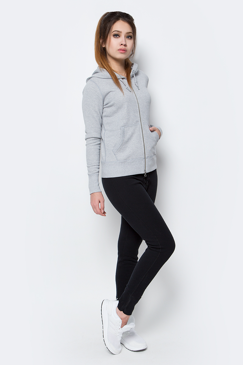 Толстовка женская Converse Sportswear Fz Hoodie, цвет: серый. 10001019022. Размер L (48)10001019022 Толстовка женская Converse Sportswear Fz Hoodie, цвет: серый. 10001019022. Размер L (48)10001019022Женская толстовка Converse изготовлена из натурального хлопка. Модель с капюшоном и длинными рукавами застегивается на молнию спереди. Капюшон дополнен шнурками, для регулировки размера. Манжеты рукавов и низ толстовки выполнены из трикотажной резинки. Спереди модель дополнена двумя накладными карманами.
