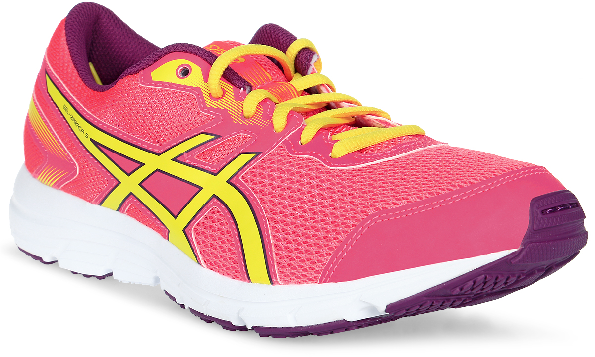 Кроссовки детские Asics Gel-Zaraca 5 Gs, цвет: коралловый, желтый. C635N-2003. Размер 3 (33,5)C635N-2003 Кроссовки детские Asics Gel-Zaraca 5 Gs, цвет: коралловый, желтый. C635N-2003. Размер 3 (33,5)C635N-2003Детские беговые кроссовки, легкие словно пушинка, — отличный вариант для спортплощадки, школы и встреч с друзьями. Невероятно легкие детские кроссовки Gel-Zaraca 5 дарят ребенку возможность быть настолько активным, насколько ему этого хочется. Подчеркнуто минималистский дизайн сочетается с низким профилем с амортизацией для естественного бега. Серия гибкой обуви Zaraca выдержала испытание временем. Естественные движения ног в легкой и удобной обуви. Поддержка каждого шага благодаря амортизации GEL в задней части подошвы.