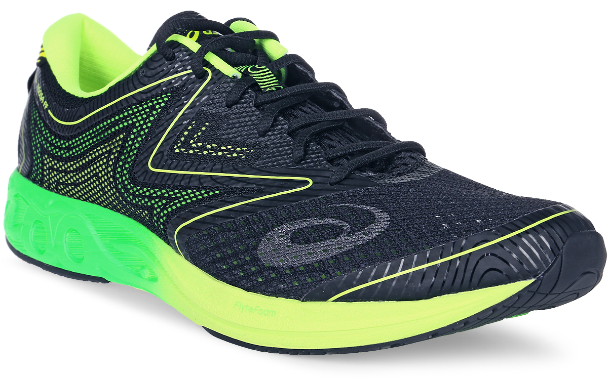 Кроссовки для бега мужские Asics Noosa Ff, цвет: черный, желтый. T722N-9085. Размер 9 (41)T722N-9085 Кроссовки для бега мужские Asics Noosa Ff, цвет: черный, желтый. T722N-9085. Размер 9 (41)T722N-9085Революционные, инновационные, современные кроссовки Asics Noosa Ff получили новое переосмысление с появлением технологии FlyteFoam, которая позволяет создавать легкие и восприимчивые к каждому вашему движению кроссовки. Эти кроссовки просто незаменимы при занятии триатлоном. Отсутствие швов исключает натирание и раздражение кожи, а современный сетчатый материал позволяет носить кроссовки без носков. Здесь выполняются все ключевые требования, которым должны соответствовать кроссовки для бега: новый дизайн демонстрирует оптимальный баланс амортизации и поддержки стопы. Наш знаменитый амортизатор Gel позволит вам выполнять тренировки максимально интенсивно, ведь он гарантирует лучший контакт с поверхностью, снижая риск травм.